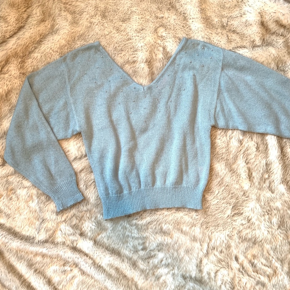 Vintage embellished cropped sweater